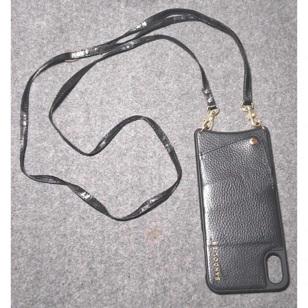 Bandolier Black Emma Crossbody Phone Case Card Wallet Strap Apple 6